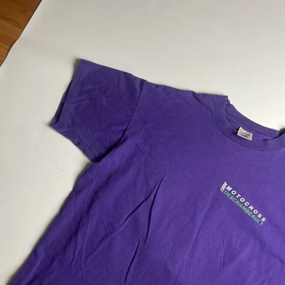 VTG 1994 Motocross Racing Purple Shirt Mens XL Canada Made (Read) - Picture 4 of 14